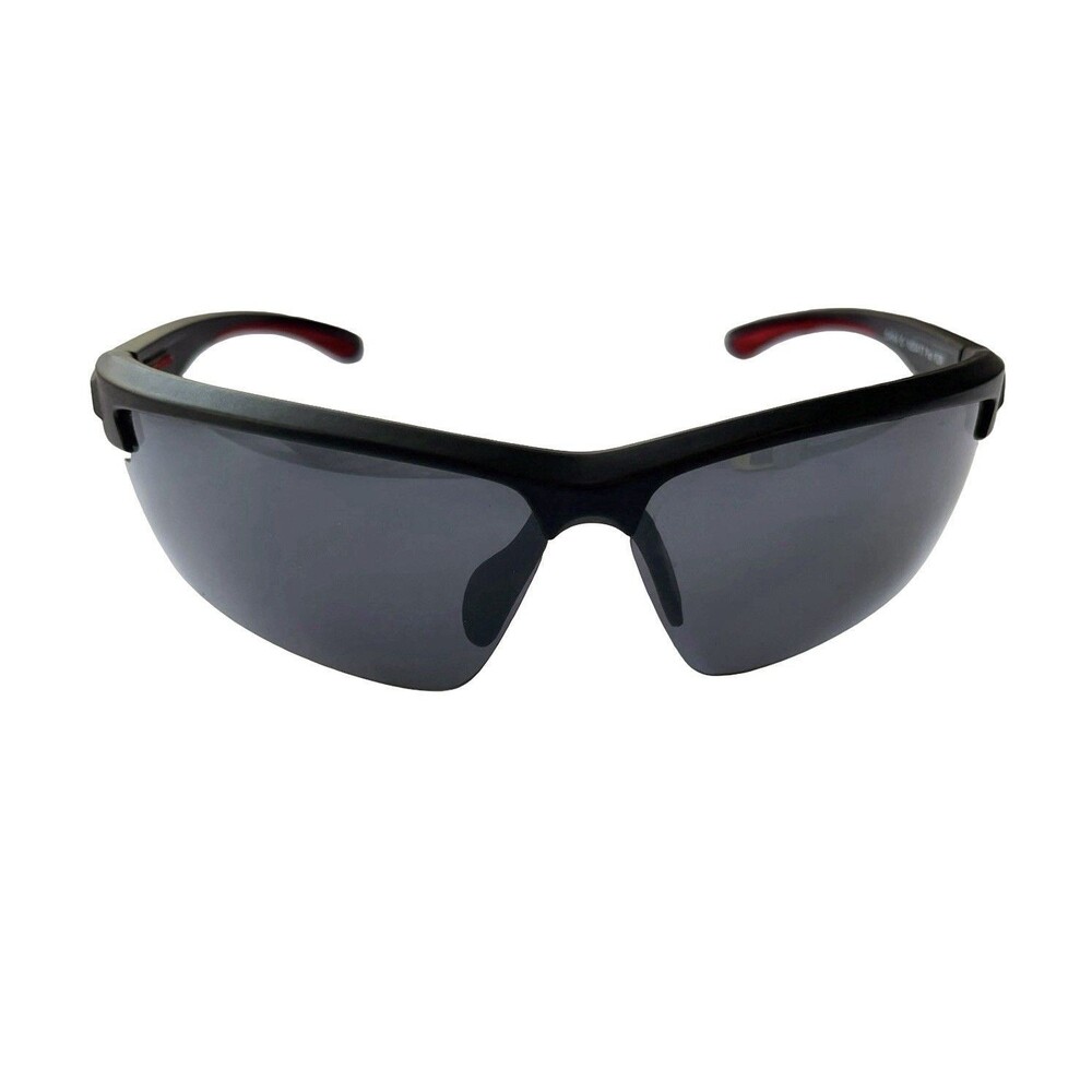 Foster Grant Sport Sunglasses Black Red Wraparound Smoke Lens Y2K Cycling